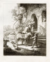 Francesco Novelli after Rembrandt, The Good Samaritan – 1860 etching print