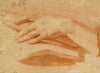 Manner of Pierre Thomas Le Clerc, Hand Study – 18th-century chalk drawing