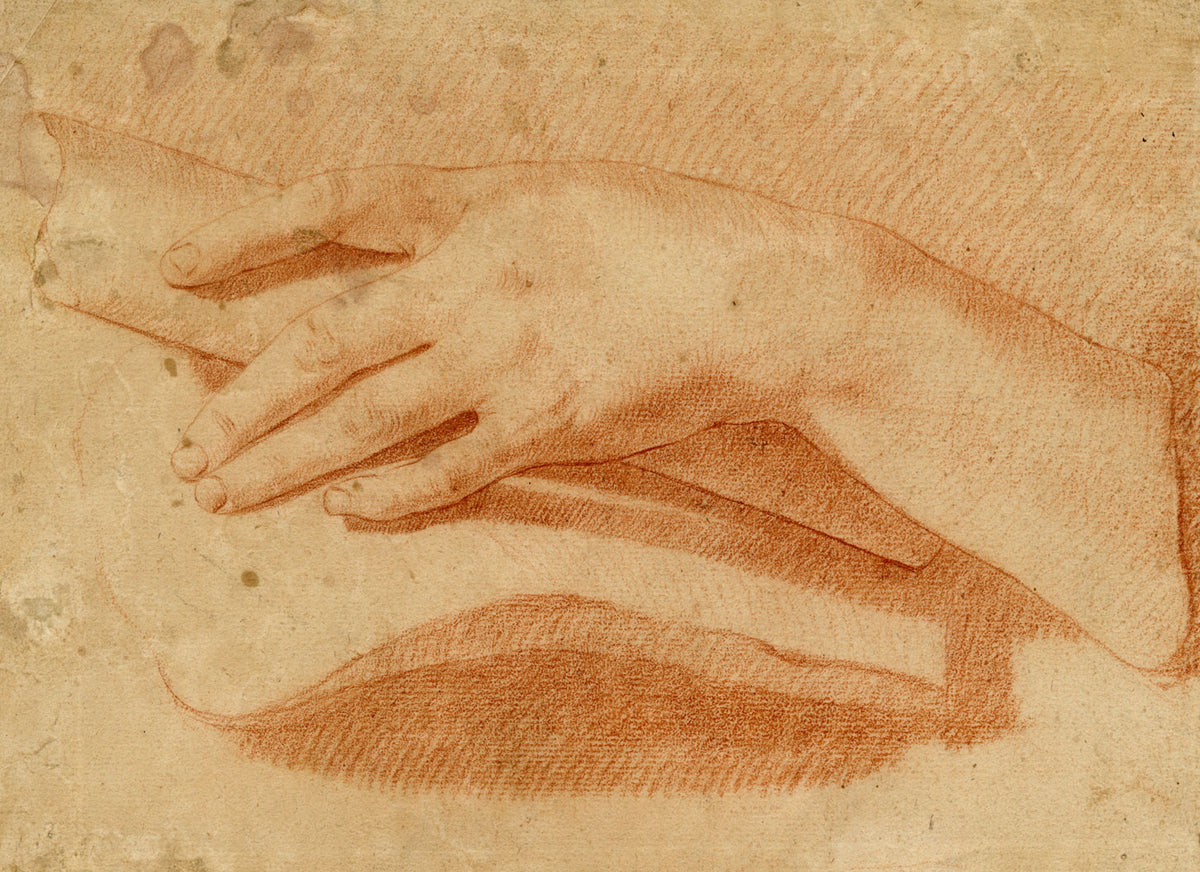Manner of Pierre Thomas Le Clerc, Hand Study – 18th-century chalk drawing