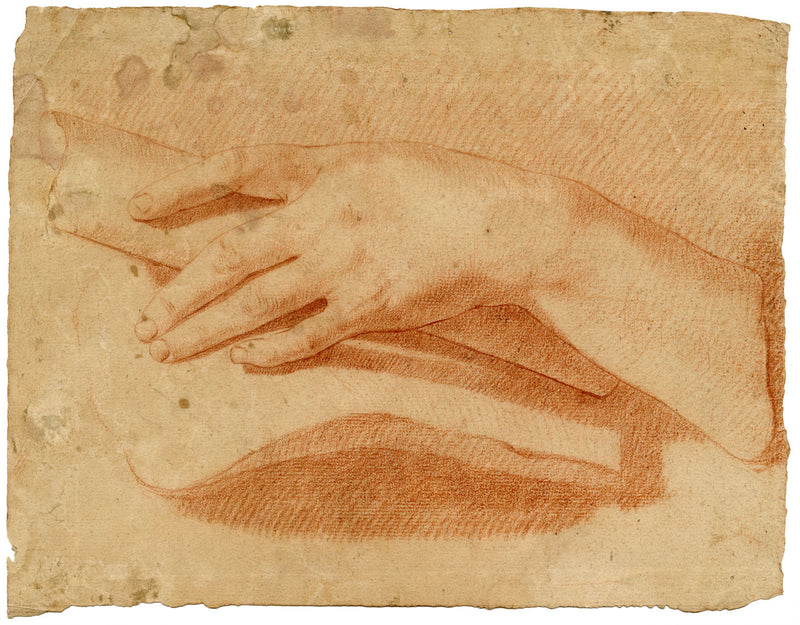 Manner of Pierre Thomas Le Clerc, Hand Study – 18th-century chalk drawing
