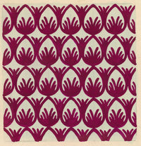 Textile Design, Atelier Testemale Paris: Burgundy Deco Tulip – c.1960s painting