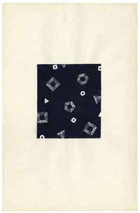 Textile Design, Atelier Testemale Paris: Dark Blue Geo Shapes – c.1960s painting