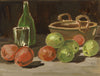 Muriel Inwood, Still Life with Apples, Bottle & Glass – mid-C20th watercolour