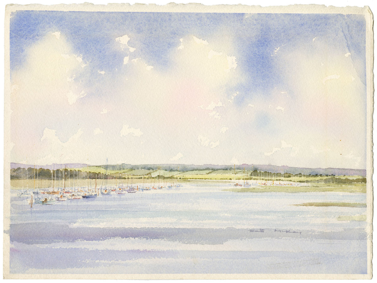 Bob McKay, Río Yar, Yarmouth, Isla de Wight – Acuarela de 1988