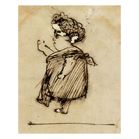 Alfred Edward Chalon RA, Miss Eagles Caricature – early 19th-century ink drawing