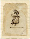 Alfred Edward Chalon RA, Miss Eagles Caricature – early 19th-century ink drawing