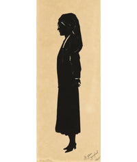 Baron Scotford, Silhouette Paper Cut of a Nun – 1932 cut black paper