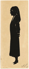 Baron Scotford, Silhouette Paper Cut of a Nun – 1932 cut black paper
