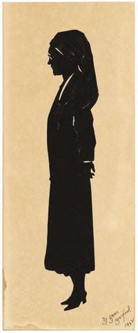 Baron Scotford, Silhouette Paper Cut of a Nun – 1932 cut black paper