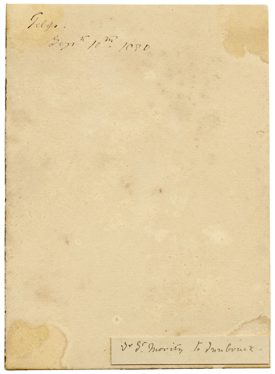 C.M. Stopford, Telfs, Innsbruck, Austria – Original 1880 pen & ink drawing