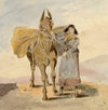 C.M. Stopford, Woman with Packhorse – Original c.1880s watercolour painting