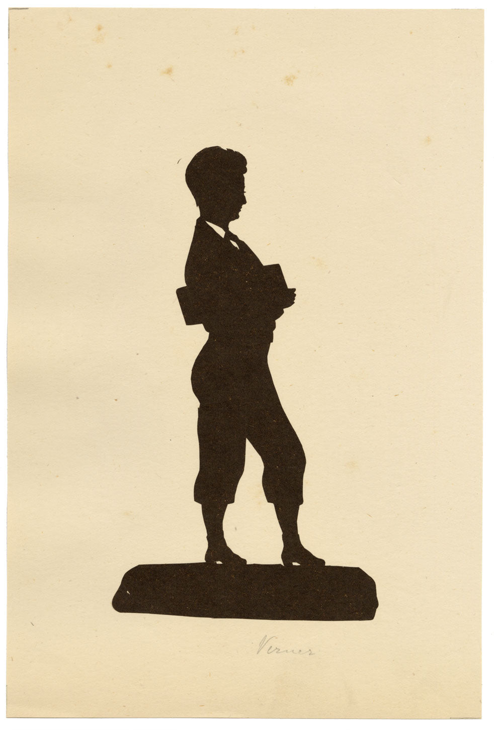 Victorian Papercut Silhouette Portrait of Master Verner – 1870s