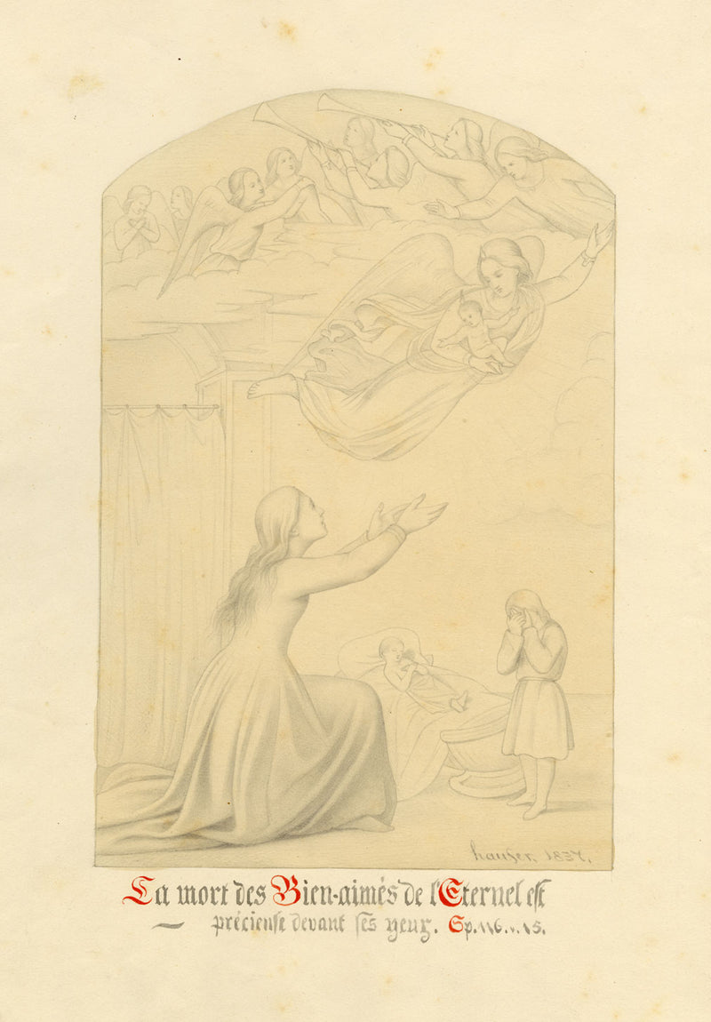 Hauser, Illustration Psalm 116:15 Death of the Saints –1837 watercolour painting