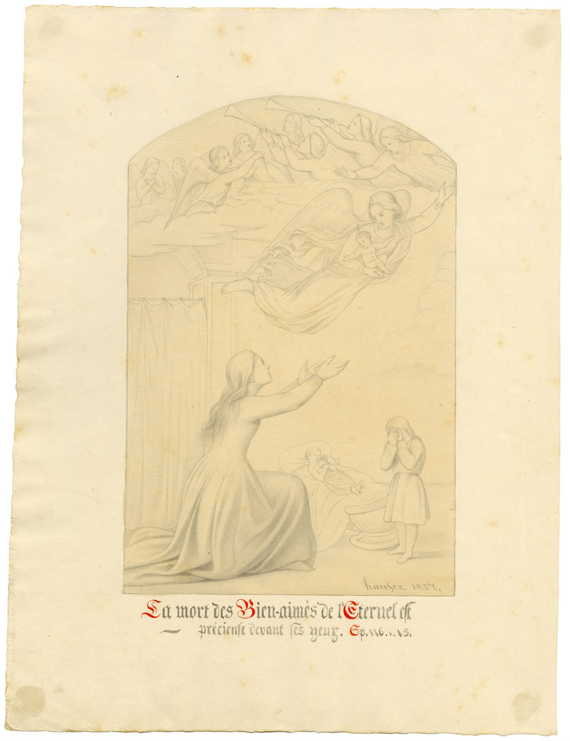 Hauser, Ilustración Salmo 116:15 Muerte de los Santos – Pintura de acuarela de 1837