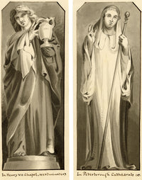 R.J. Blesard, Statues, Westminster & Peterborough Cathedral – c.1833 watercolour