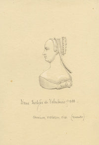 William J. Tipping, Portrait of Diane de Poitiers – 1856 graphite drawing