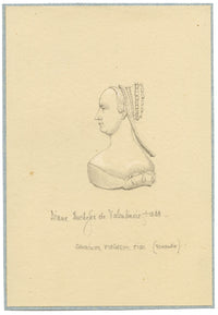 William J. Tipping, Portrait of Diane de Poitiers – 1856 graphite drawing