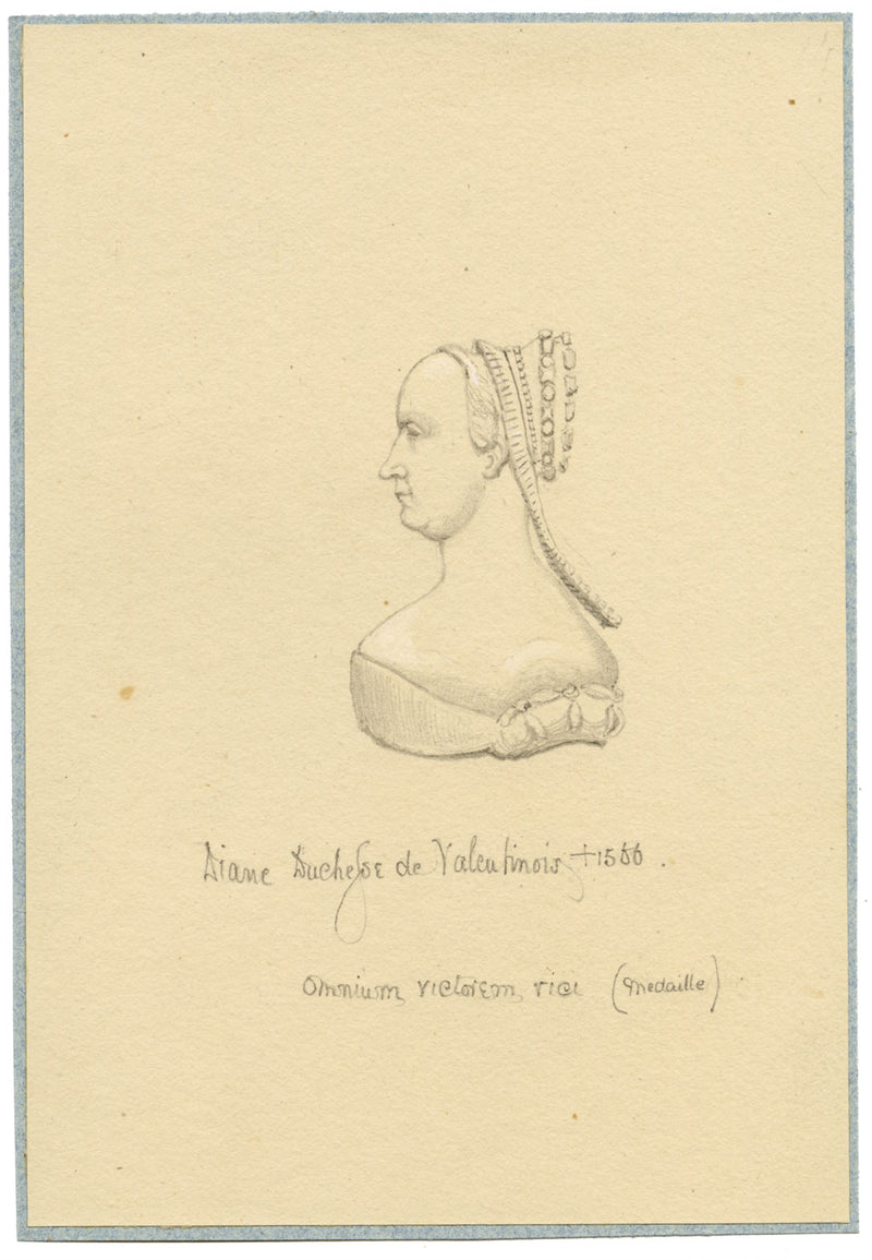 William J. Tipping, Portrait of Diane de Poitiers – 1856 graphite drawing