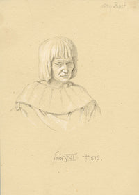 William J. Tipping, Portrait of Louis XII – Original 1856 graphite drawing