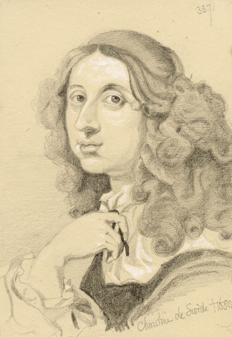 William J. Tipping, Portrait of Christina, Queen of Sweden – 1856 drawing