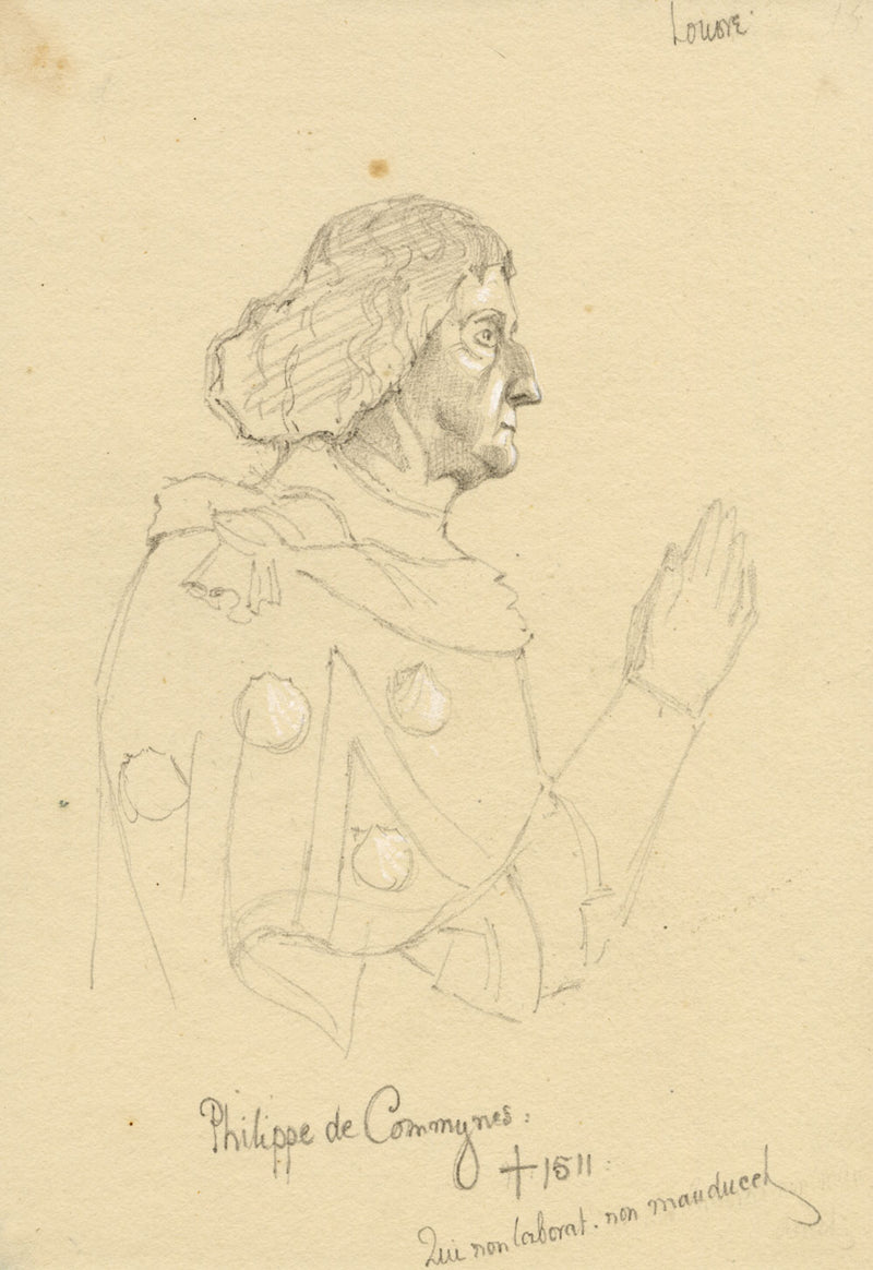 William J. Tipping, Portrait of Philippe de Commines – 1856 graphite drawing