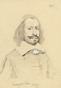 William J. Tipping, Portrait of Cardinal de Retz – 1856 graphite drawing