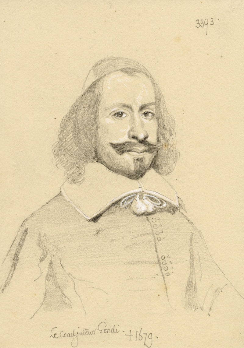 William J. Tipping, Portrait of Cardinal de Retz – 1856 graphite drawing