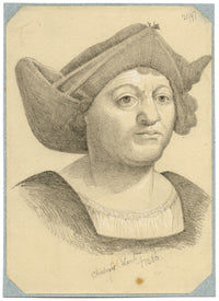 William J. Tipping, Ritratto di Cristoforo Colombo – disegno a grafite del 1856