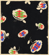 Textile Design, Atelier Testemale Paris: Black Neon Flower Pod –c.1960s painting