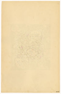 Textile Design, Atelier Testemale Paris: Black Neon Flower Pod –c.1960s painting