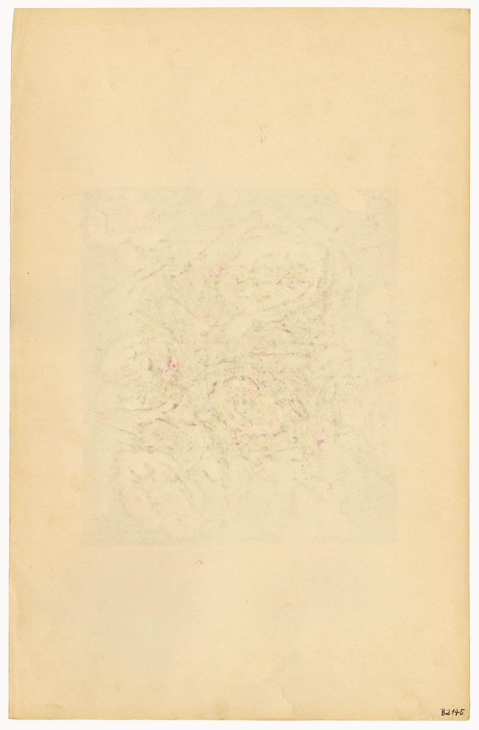 Textile Design, Atelier Testemale Paris: Black Neon Flower Pod –c.1960s painting