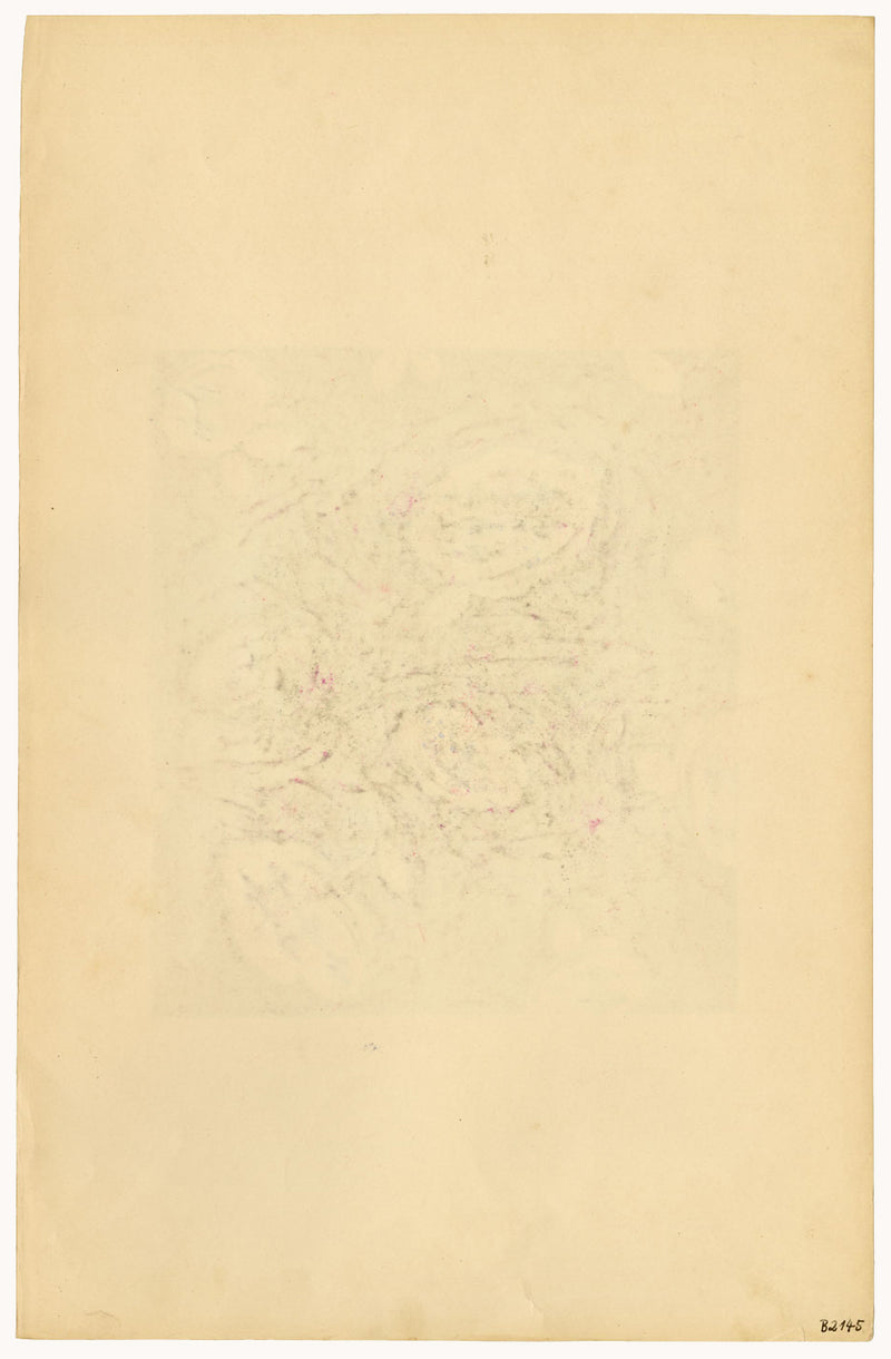 Textile Design, Atelier Testemale Paris: Black Neon Flower Pod –c.1960s painting