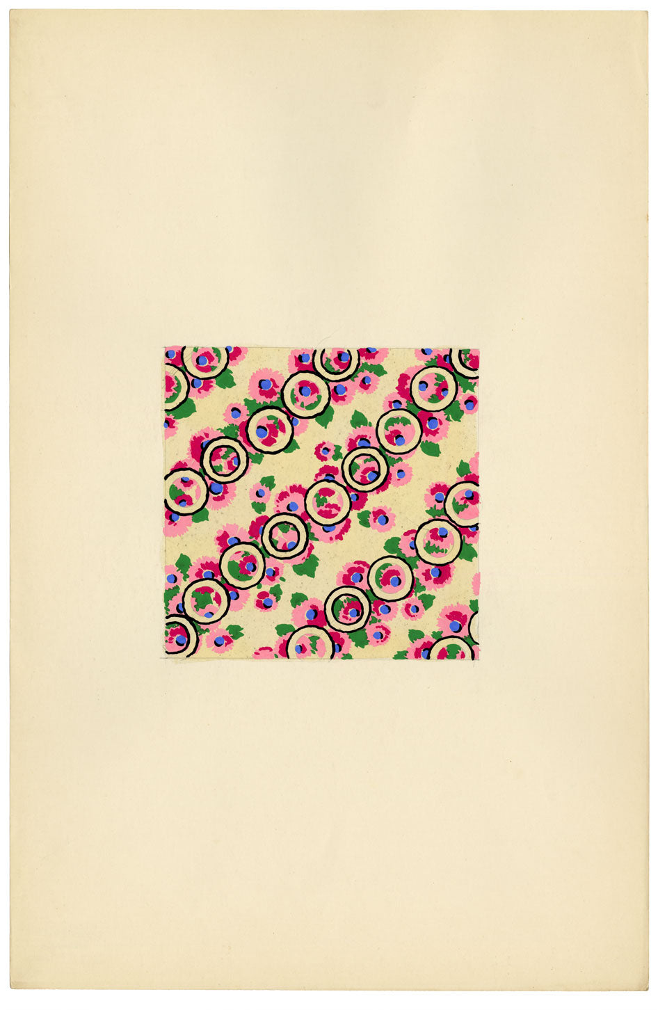 Textile Design, Atelier Testemale Paris: Pink Ditsy Flower Pop –c.1960s painting