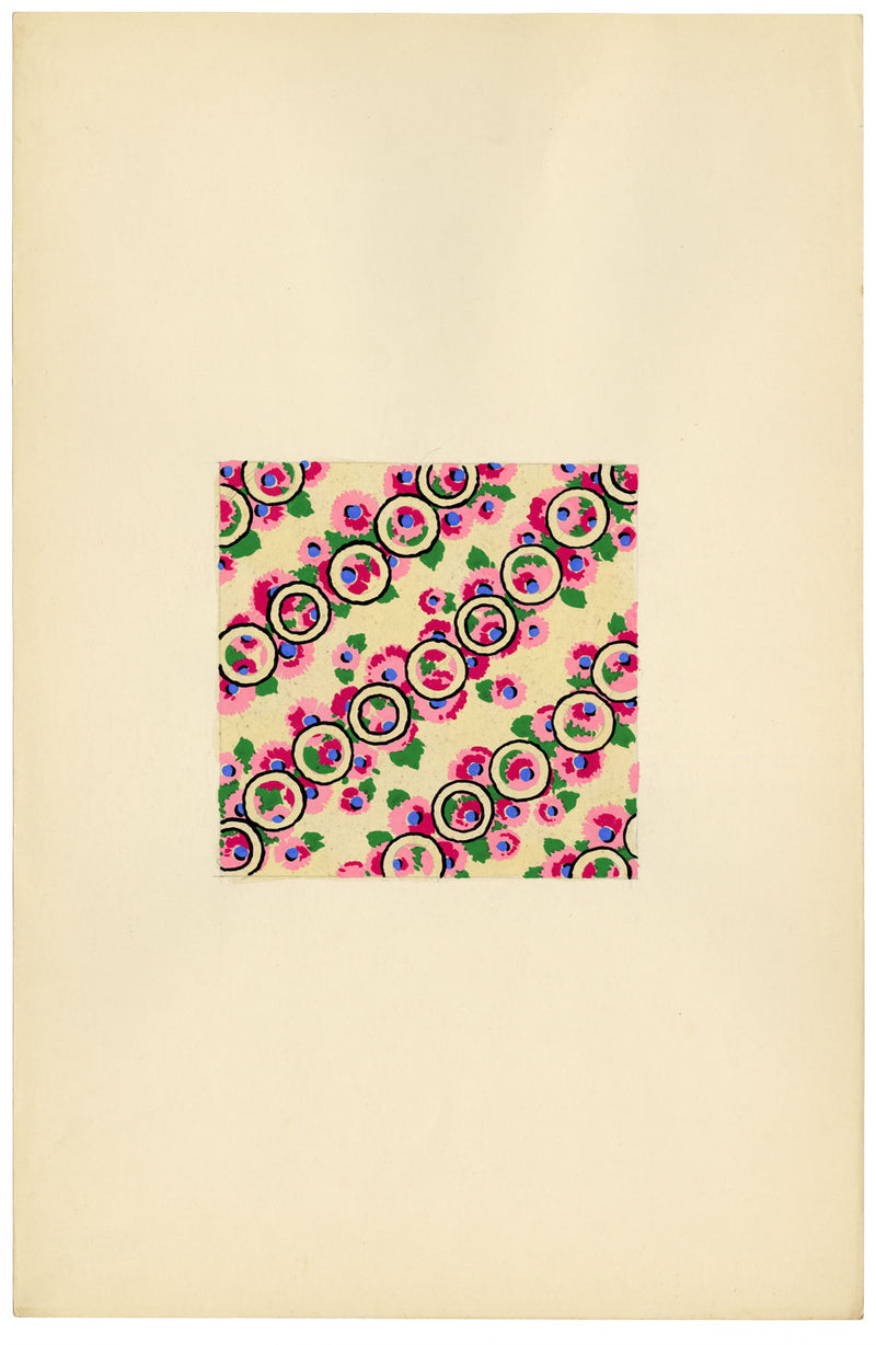 Textile Design, Atelier Testemale Paris: Pink Ditsy Flower Pop –c.1960s painting
