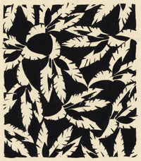 Textile Design, Atelier Testemale Paris: Black & White Palm Leaf–c1960s painting