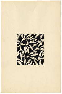 Textile Design, Atelier Testemale Paris: Black & White Palm Leaf–c1960s painting