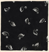 Textile Design, Atelier Testemale Paris: Black & White Leaf –c.1960s painting