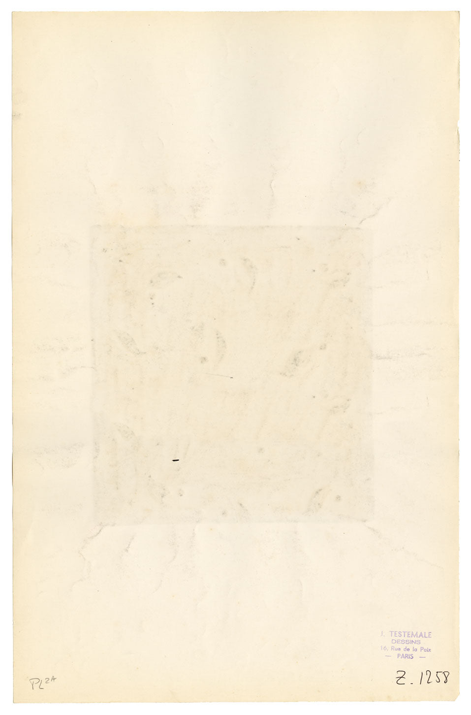 Diseño textil, Atelier Testemale París: Hoja en blanco y negro – pintura de los años 60