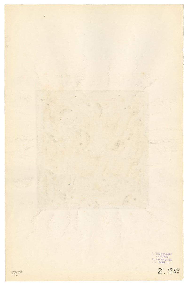 Diseño textil, Atelier Testemale París: Hoja en blanco y negro – pintura de los años 60