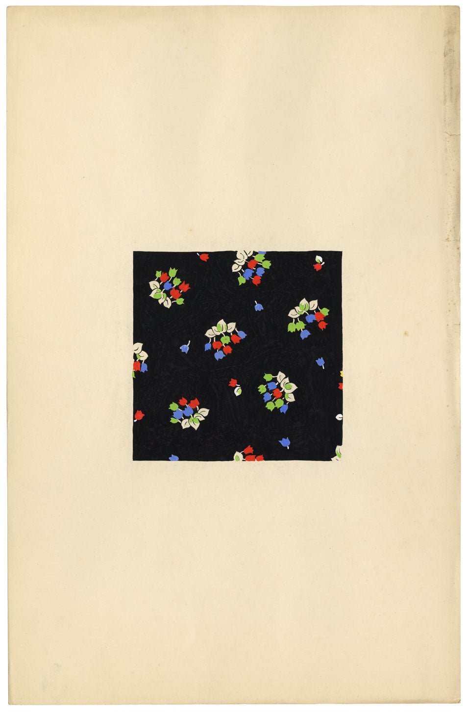 Textile Design, Atelier Testemale Paris: Ditsy Tulips –c.1960s painting