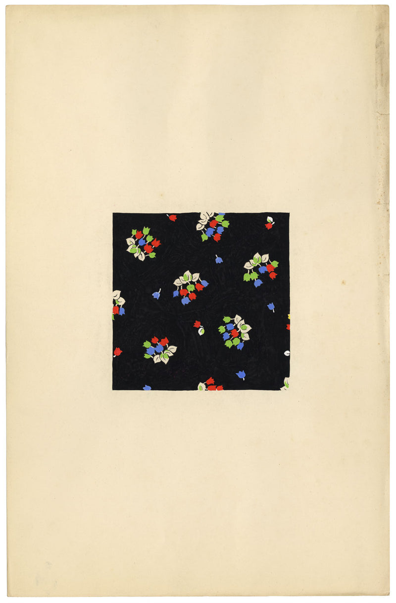 Textile Design, Atelier Testemale Paris: Ditsy Tulips –c.1960s painting