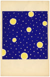 Textile Design, Atelier Testemale Paris: Royal Blue Sun Spot –c.1960s painting