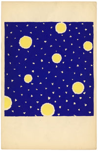 Textile Design, Atelier Testemale Paris: Royal Blue Sun Spot –c.1960s painting