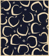 Textile Design, Atelier Testemale Paris: Navy Blue Peach –c.1960s painting