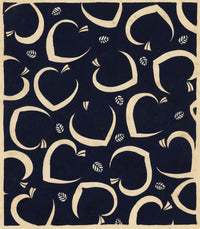 Textile Design, Atelier Testemale Paris: Navy Blue Peach –c.1960s painting