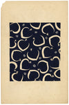 Textile Design, Atelier Testemale Paris: Navy Blue Peach –c.1960s painting