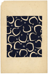 Textile Design, Atelier Testemale Paris: Navy Blue Peach –c.1960s painting