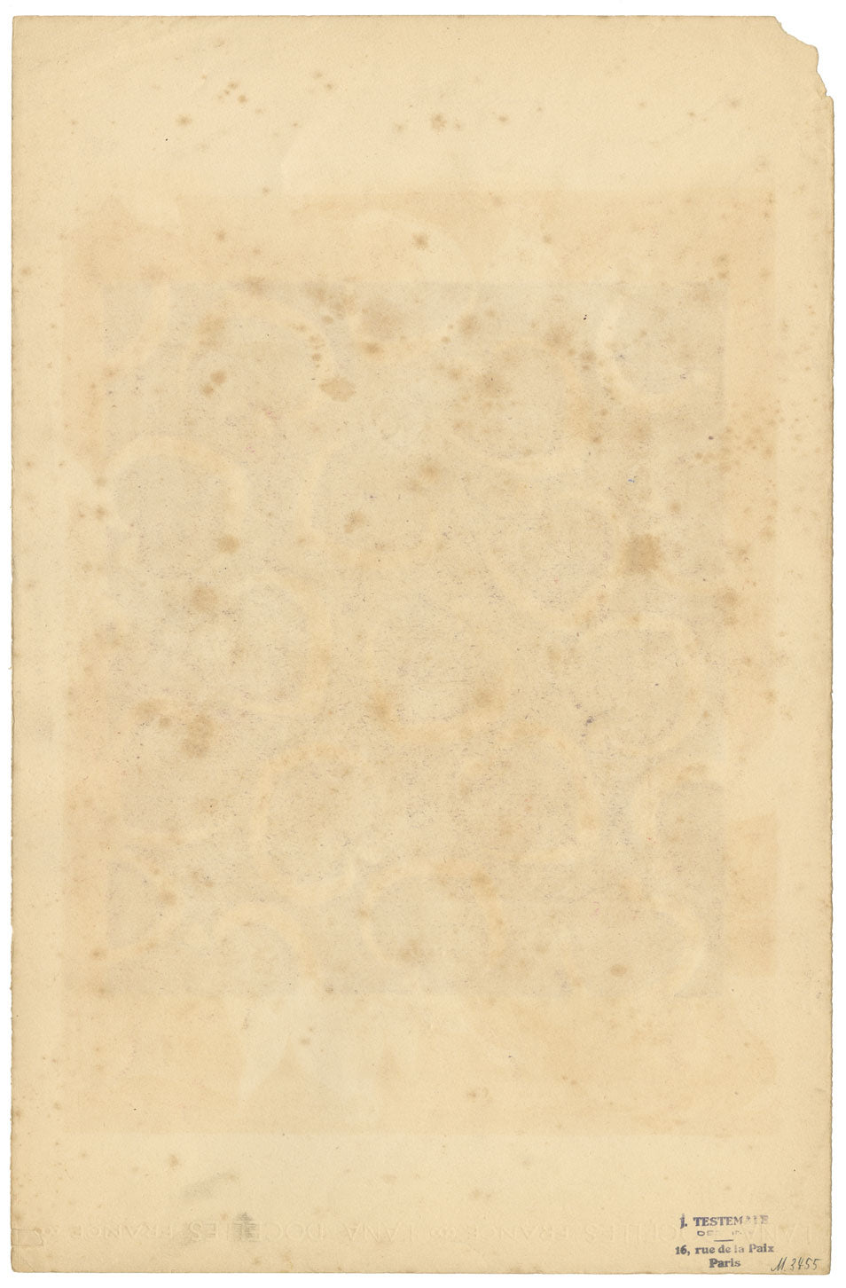 Textile Design, Atelier Testemale Paris: Navy Blue Peach –c.1960s painting