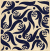 Textile Design, Atelier Testemale Paris: Navy Blue Berry Scroll –c1960s painting