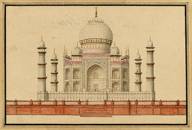 Indian Company School, Taj Mahal, Agra – 19th-century miniature watercolour painting